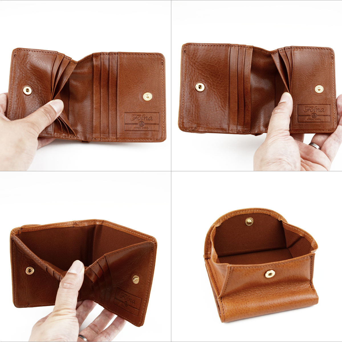 ▪︎新品▪︎ Folna フォルナ二つ折り財布 Folna 二つ折り財布 折りたたみ財布 ヌメオイルシュリンク 牛革