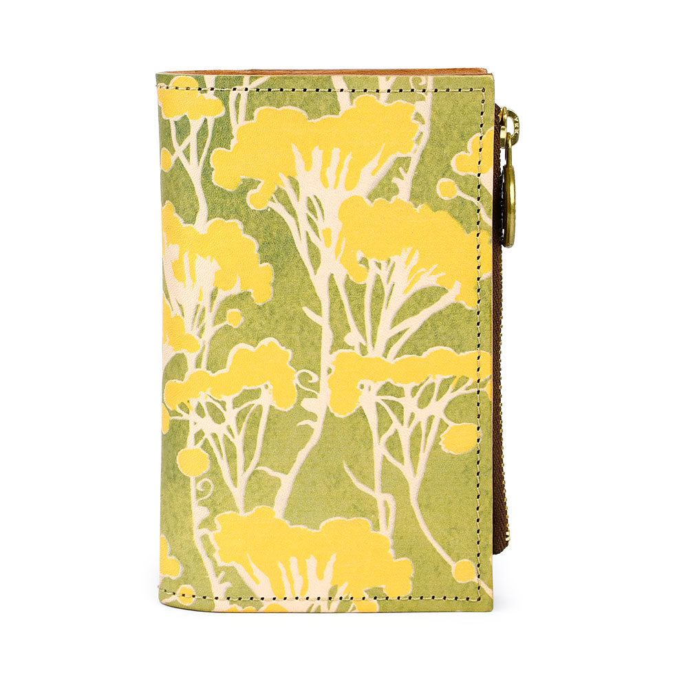 花柄 片マチファスナーポケット付きキーケース キーウォレット ミニ