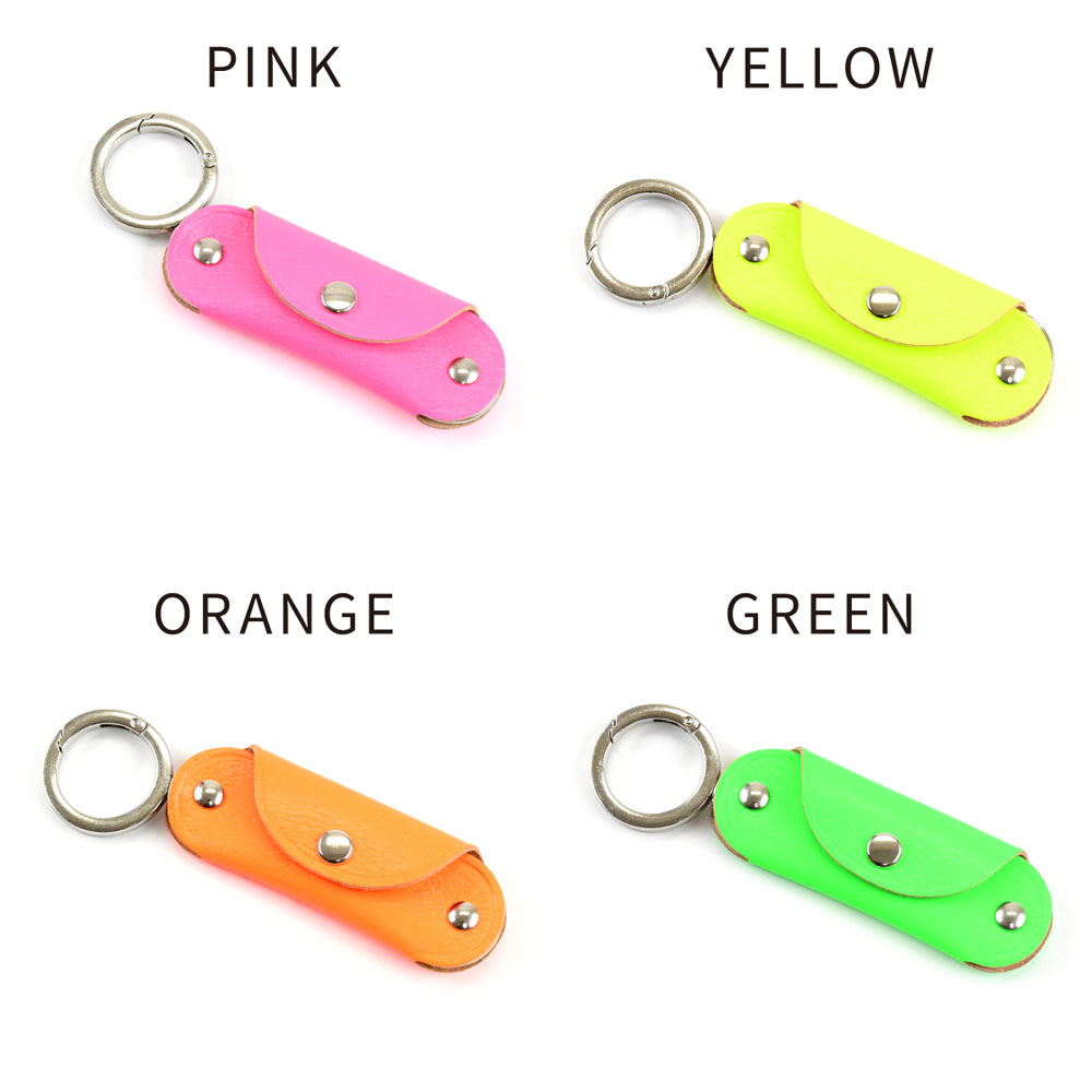 1/2 HALF KEY/PAY キーケース 蛍光レザー 小銭入れ付き スマートキー