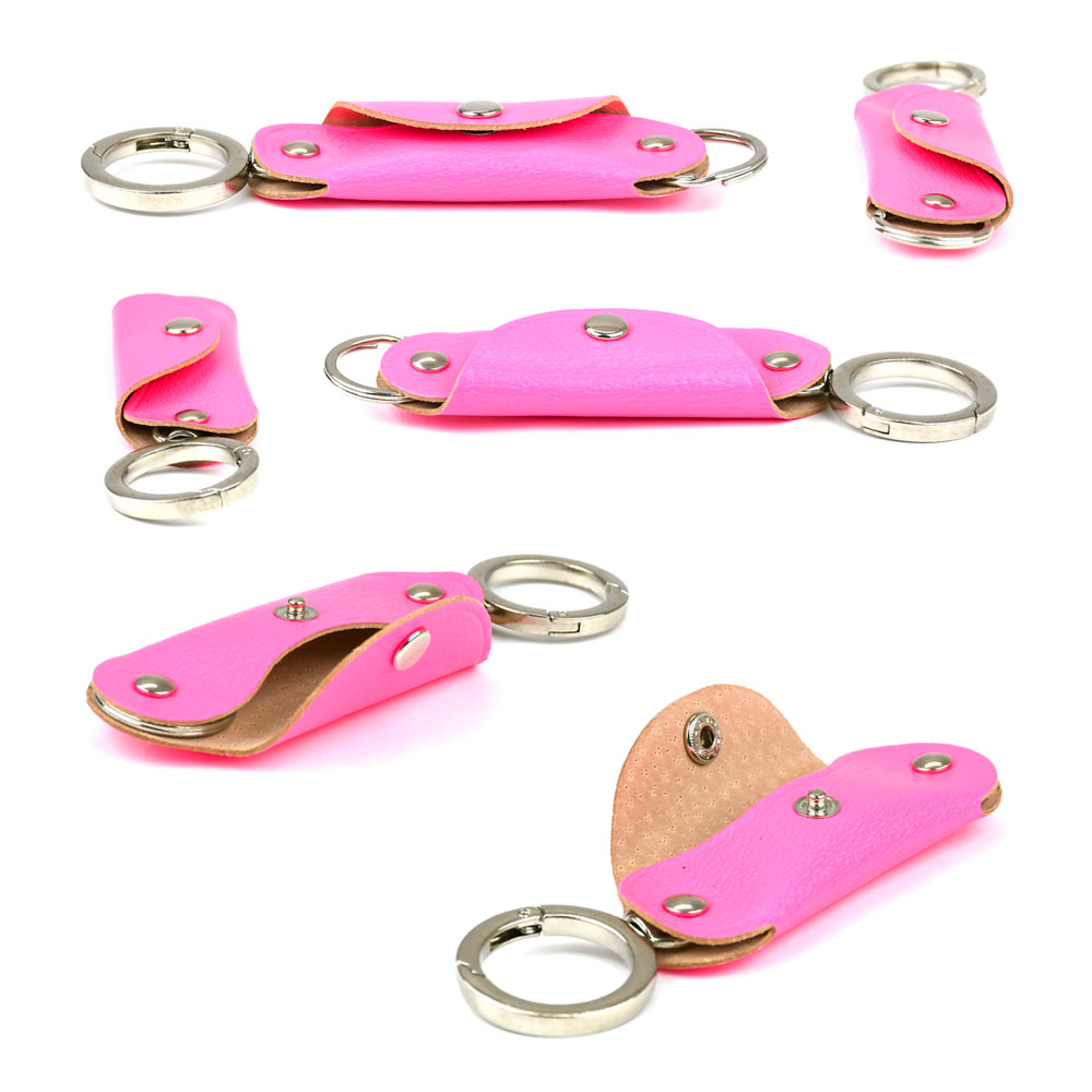 1/2 HALF KEY/PAY キーケース 蛍光レザー 小銭入れ付き スマートキー