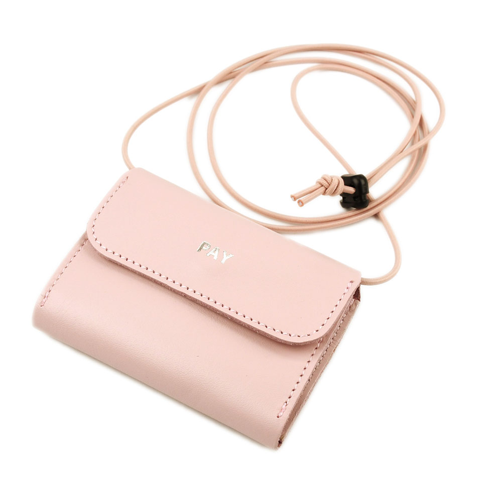 1/2 HALF ミニ財布 はっ水レザー コインクリップ付き ネックウォレット