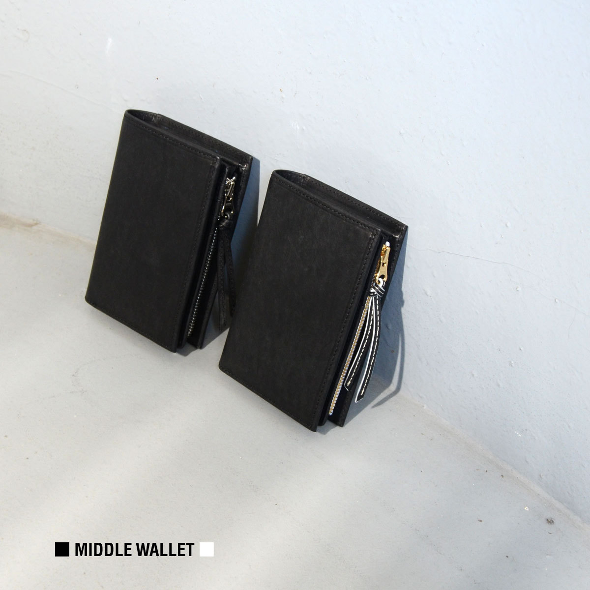 ミドルウォレット 二つ折り財布 縦型 イタリアンレザー 本革 メンズ