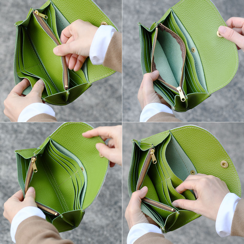 Cham（チャム） ハラコ カウファー 長財布 フラップ かぶせ 腹子