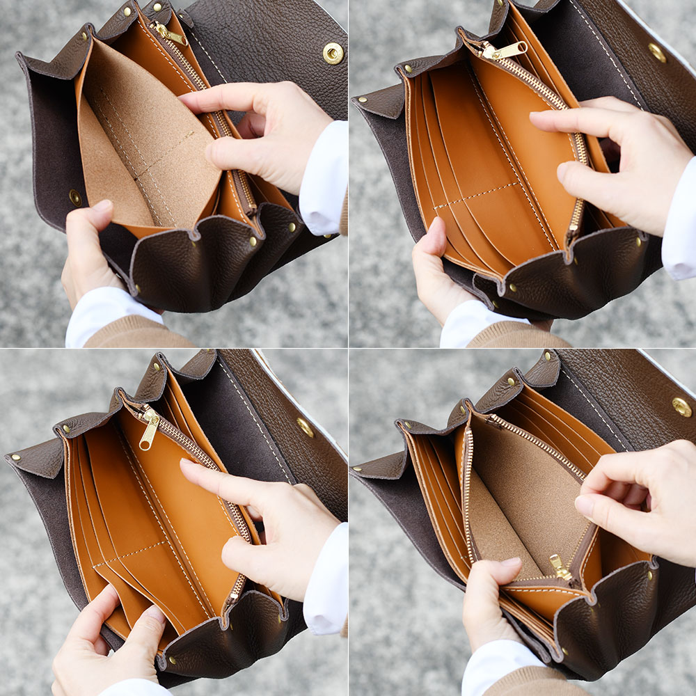 Cham（チャム） ハラコ カウファー 長財布 プランプ 広マチ かぶせ 腹