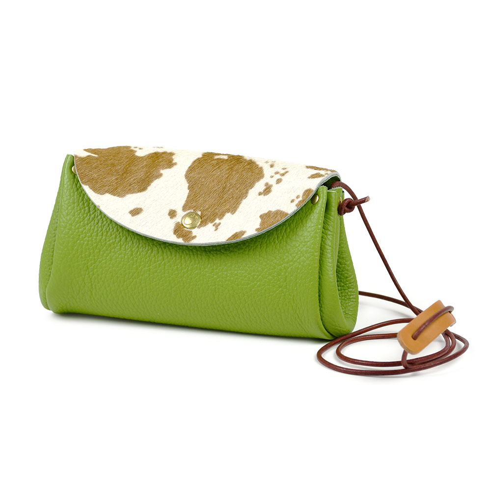 Cham（チャム） ハラコ カウファー ミニショルダーバッグ 広マチ