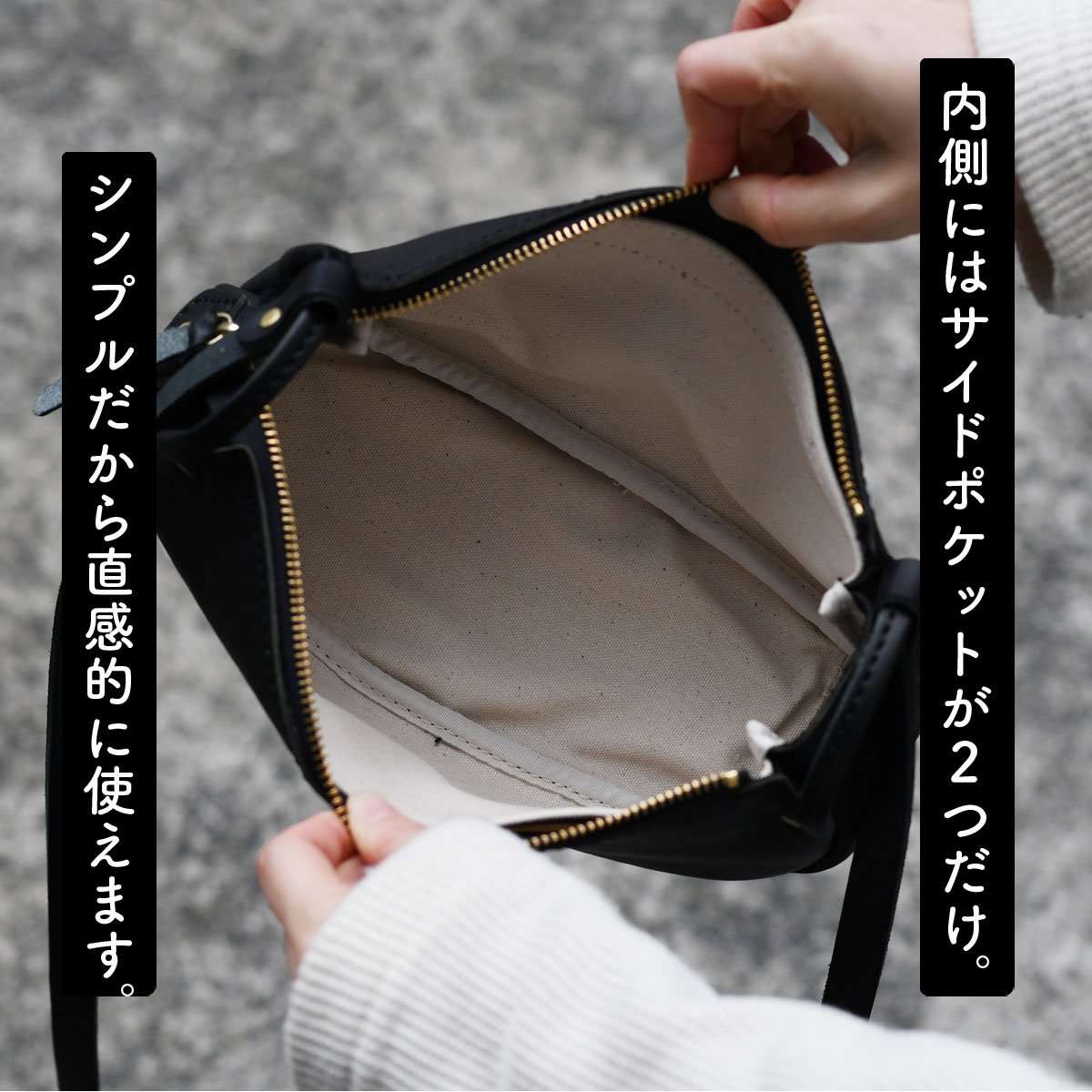 Cham（チャム） 横長ワイドミニショルダーバッグ 斜め掛け 日本製 姫路