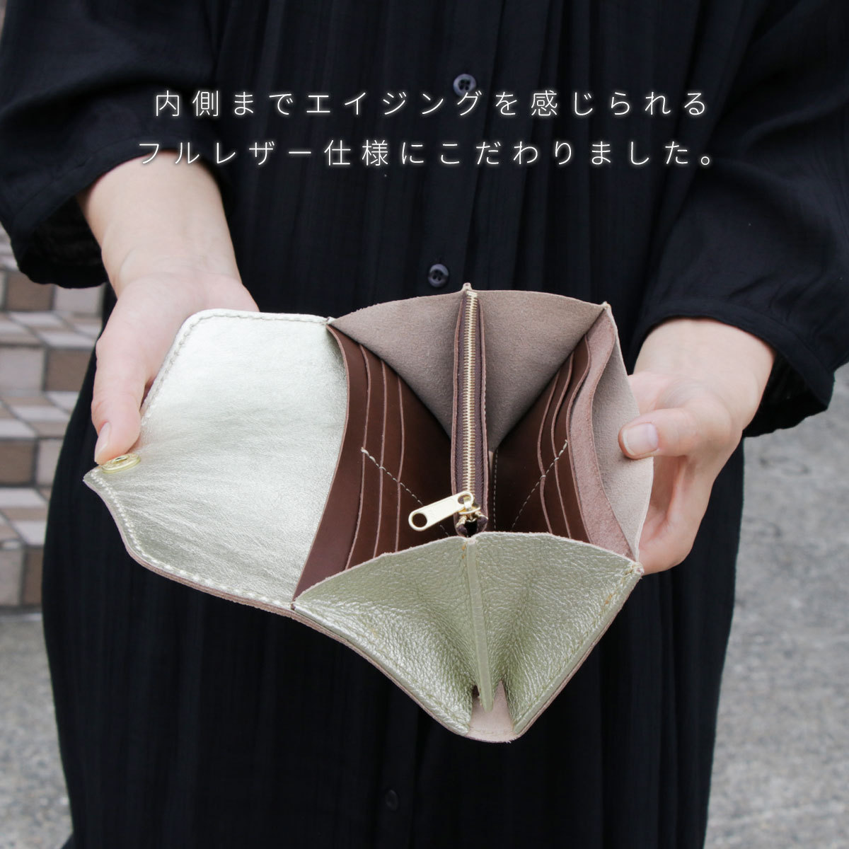 Cham 長財布 フラップ かぶせ蓋 ロングウォレット シュリンク