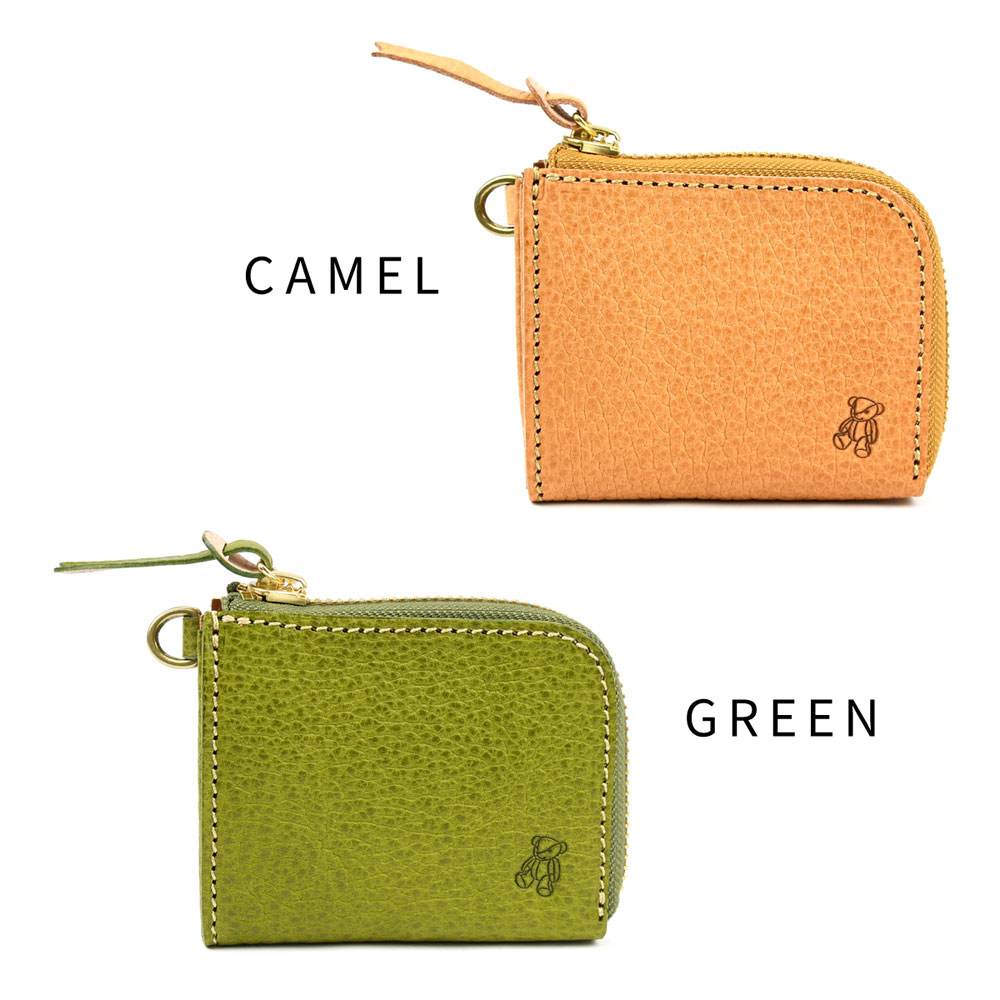 コンパクト財布 L字ファスナー Vanilla Bear 日本製 本革 財布