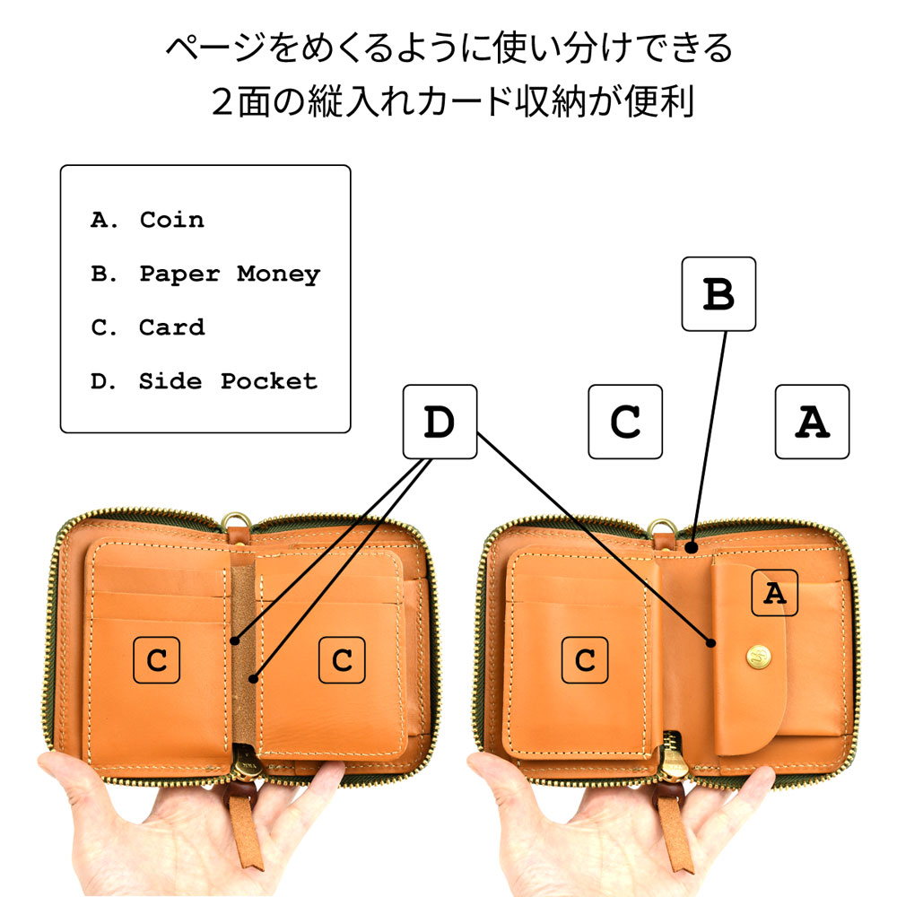 二つ折り財布 ラウンドファスナー ミドルウォレット Vanilla Bear 日本