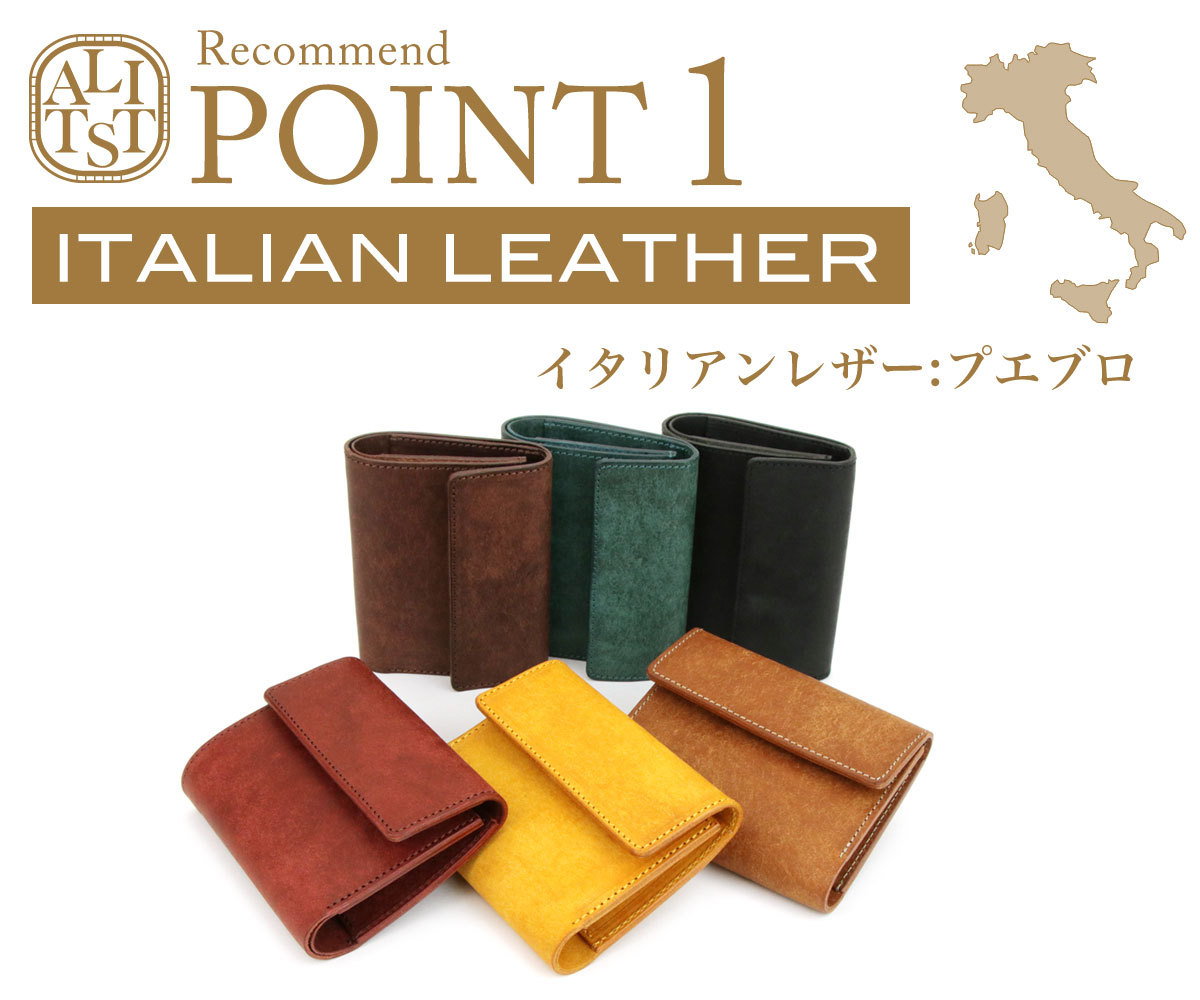 Litsta 二つ折り財布 Folded Wallet ハーフウォレット 日本製 本革