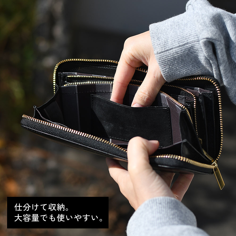 長財布 ラウンドファスナー メンズ イタリアンレザー 大容量 小銭
