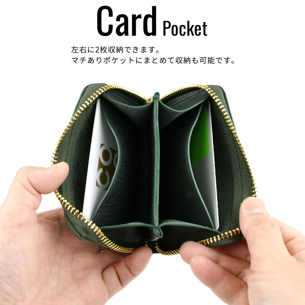 ミニ財布 ラウンドファスナー メンズ 本革 姫路レザー スモール