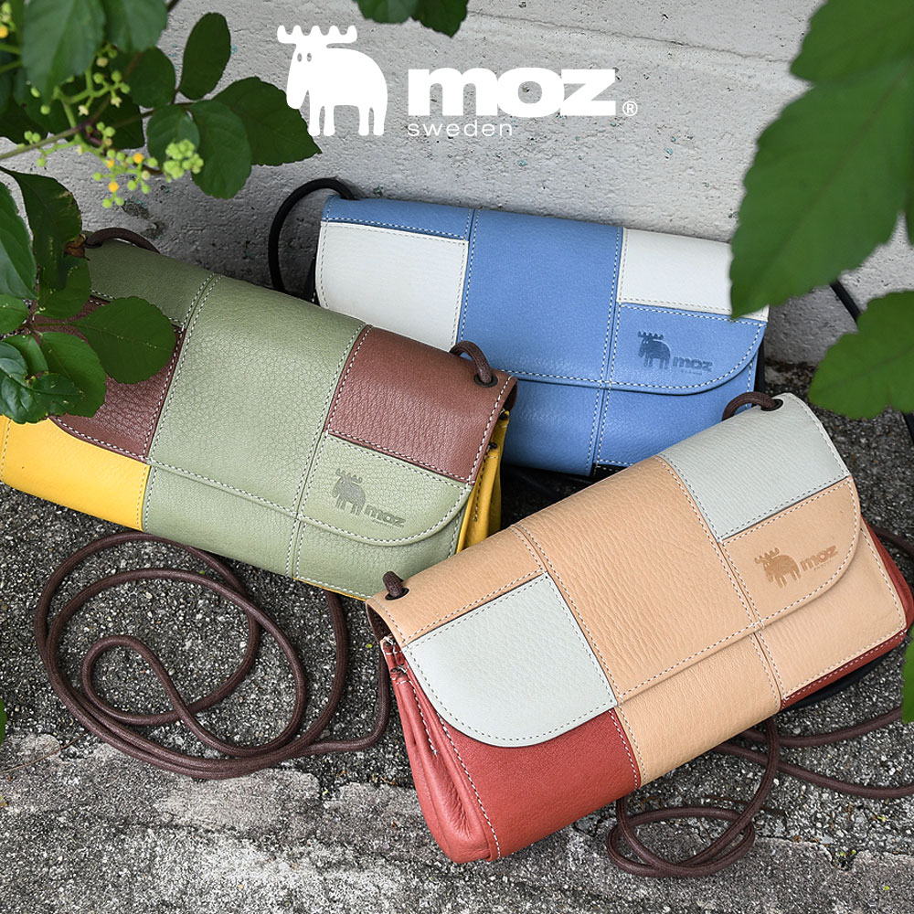 moz（モズ） ミニショルダーバッグ 2way 本革 クラッチバッグ パッチ
