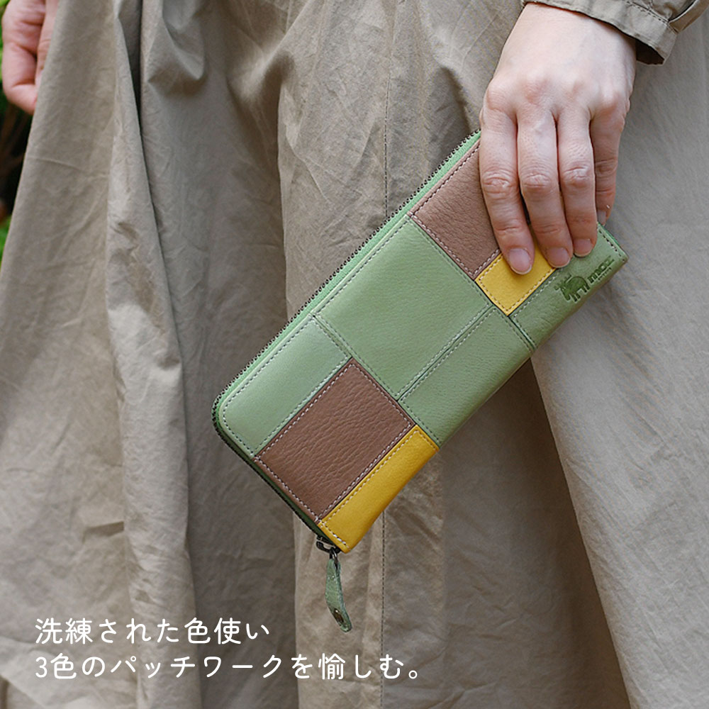 moz（モズ） 長財布 ラウンドファスナー レディース 本革 大容量 