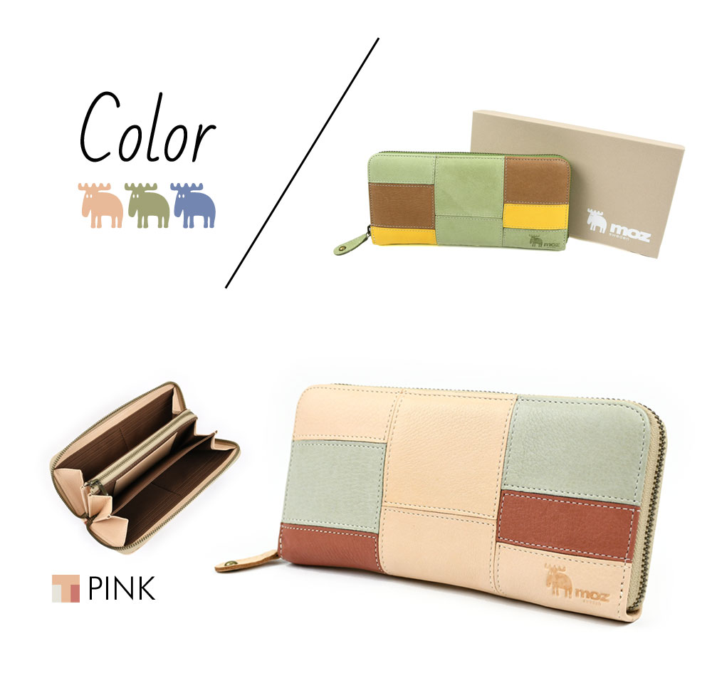 moz（モズ） 長財布 ラウンドファスナー レディース 本革 大容量