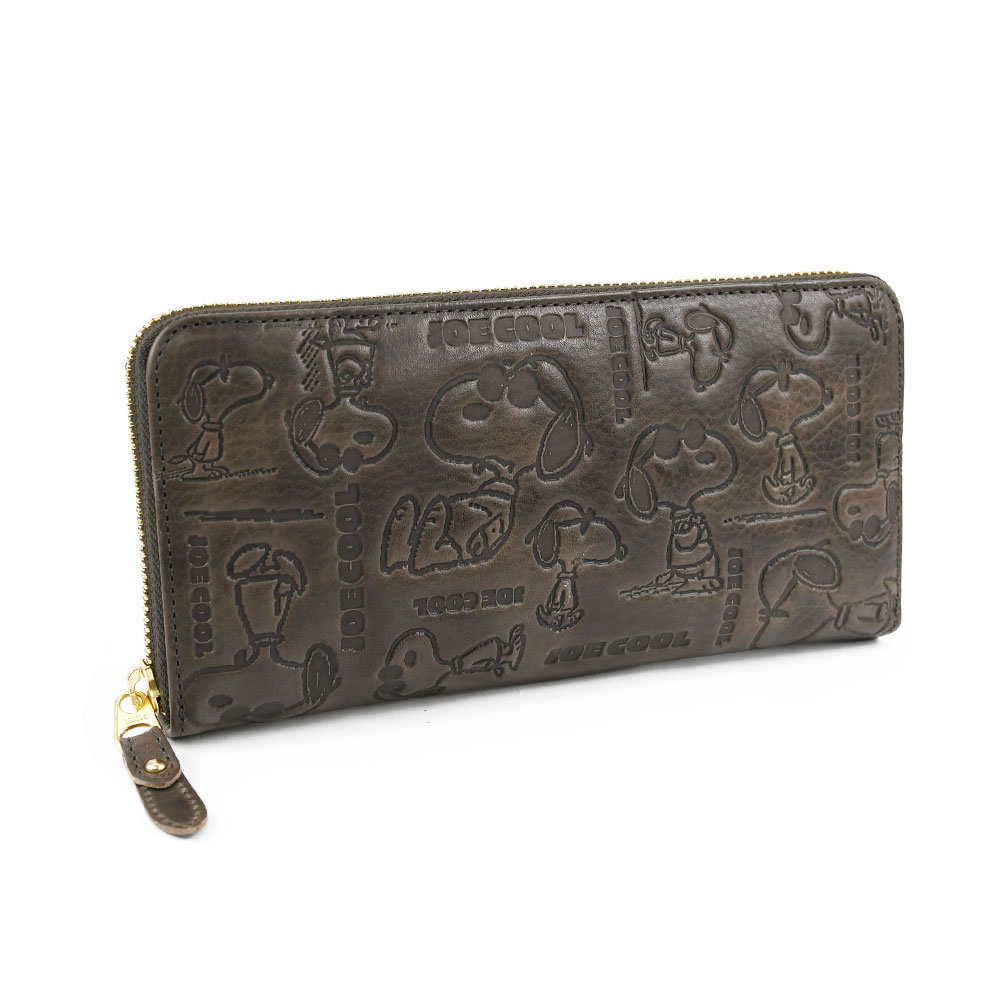 PEANUTS スヌーピー 長財布 ラウンドファスナー 本革 大容量 メンズ