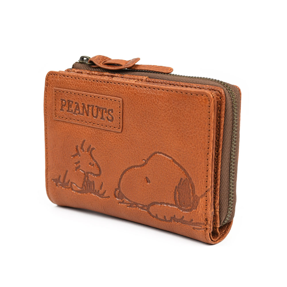 PEANUTS スヌーピー 二つ折り財布 外側小銭入れ メンズ レディース 本