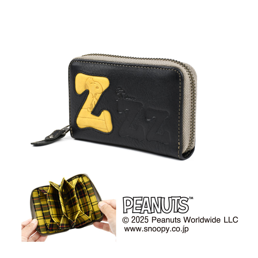 スヌーピー カードケース ジャバラ ミニ財布 ラウンドファスナー メンズ レディース 本革 使いやすい 仕分け 仕切り 裏地がかわいい タータンチェック 大人カジュアル レザー YKK 牛革 レザー キャラクター財布 ZZZ ズズズ SNOOPY PEANUTS ピーナッツ 73531 PEANUTS スヌーピー カードケース ジャバラ ミニ財布 ラウンド