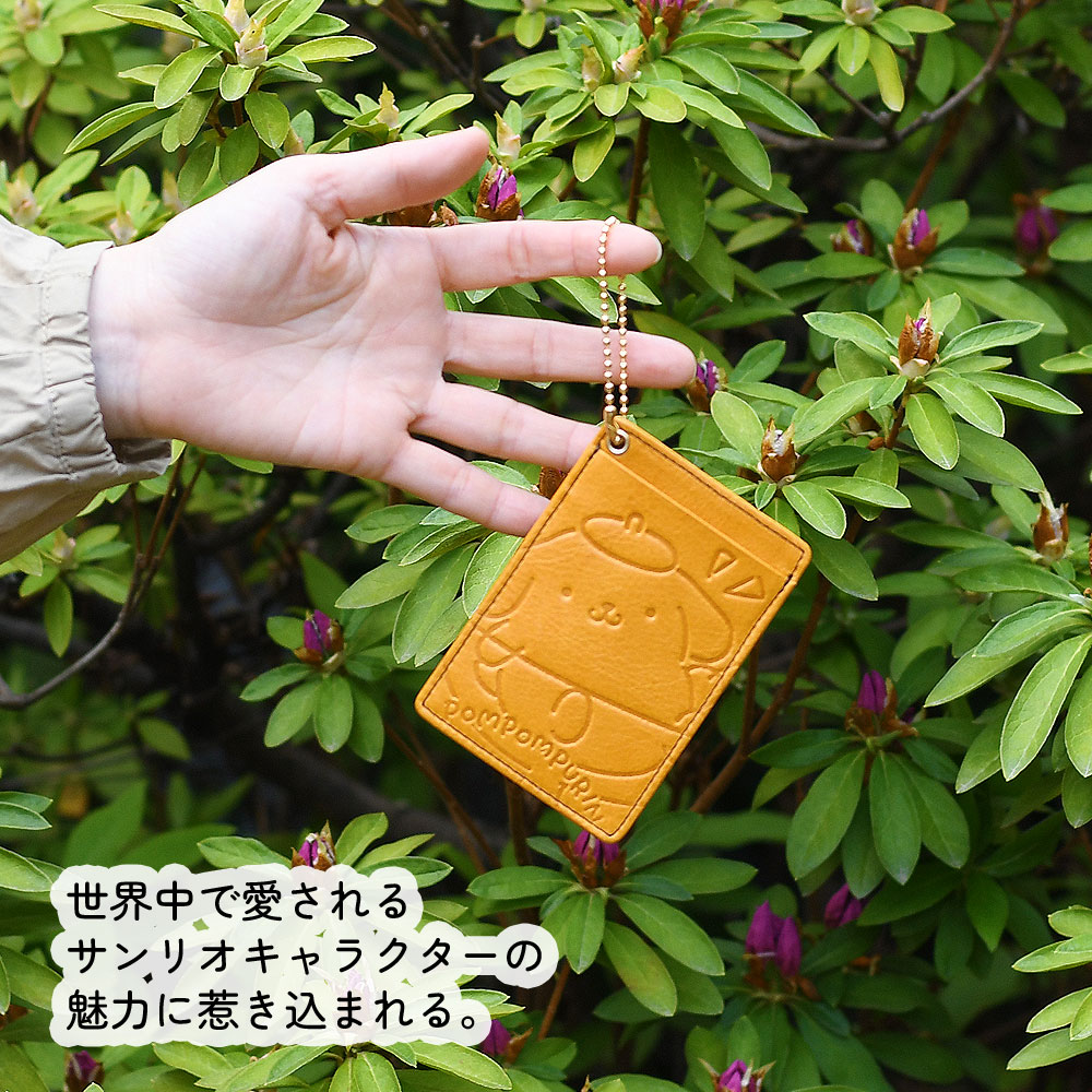sanrio（サンリオ） パスケース 定期入れ レディース 牛革 本革 レザー