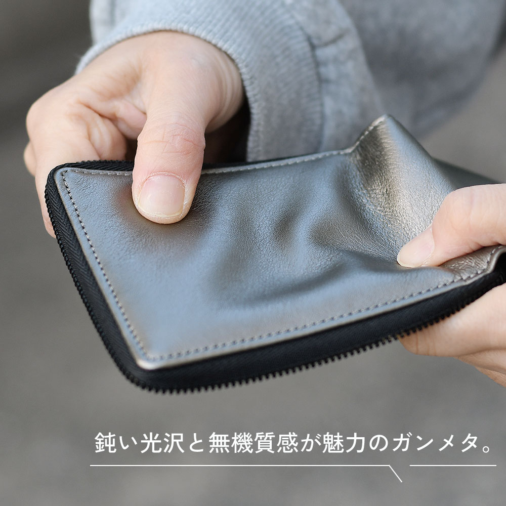 二つ折り財布 箔 レディース レザー ラウンド型 ボックス型小銭