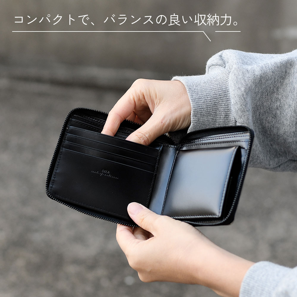 二つ折り財布 箔 レディース レザー ラウンド型 ボックス型小銭入れ