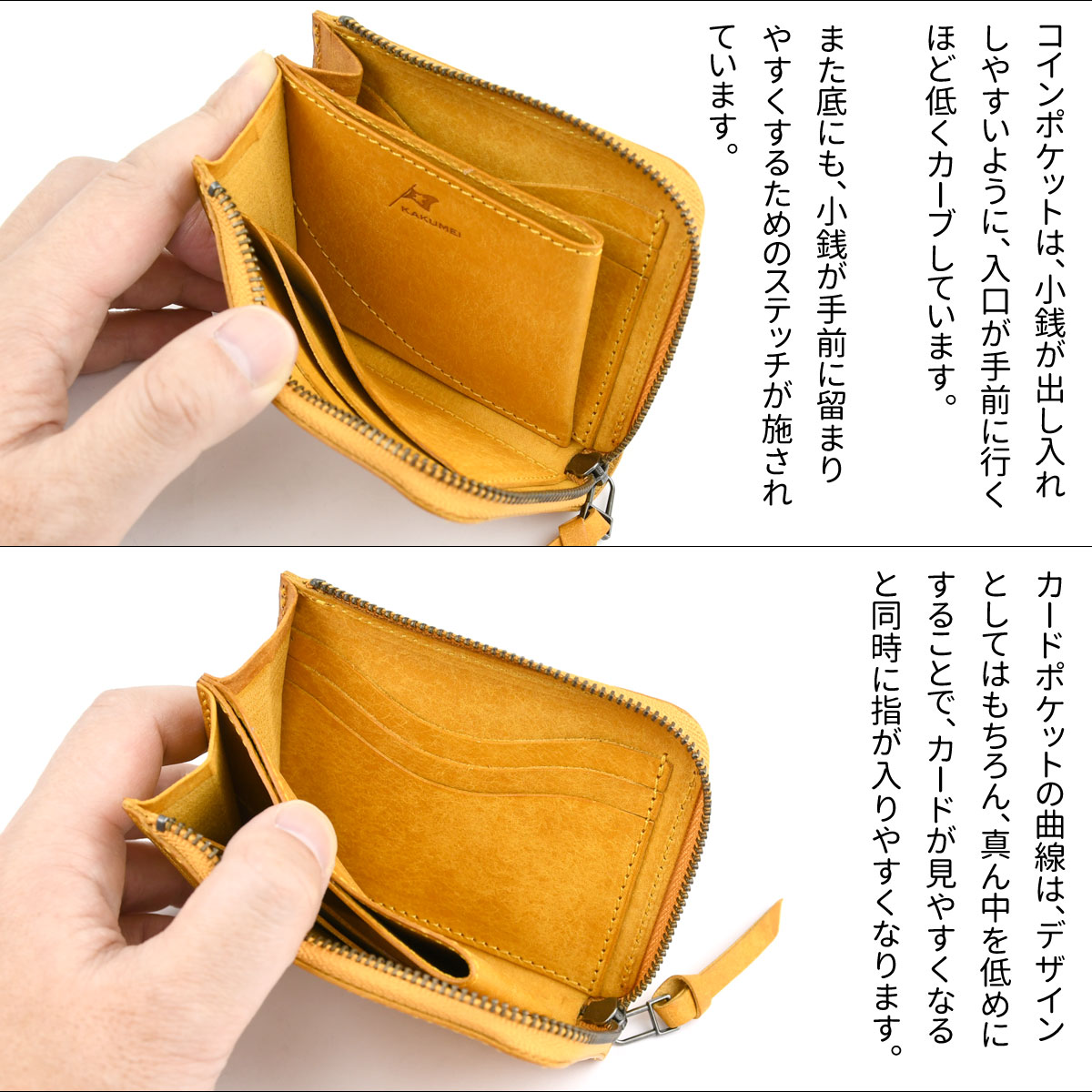 コンパクト財布 L字ファスナー プエブロレザー BLACK 日本製 本