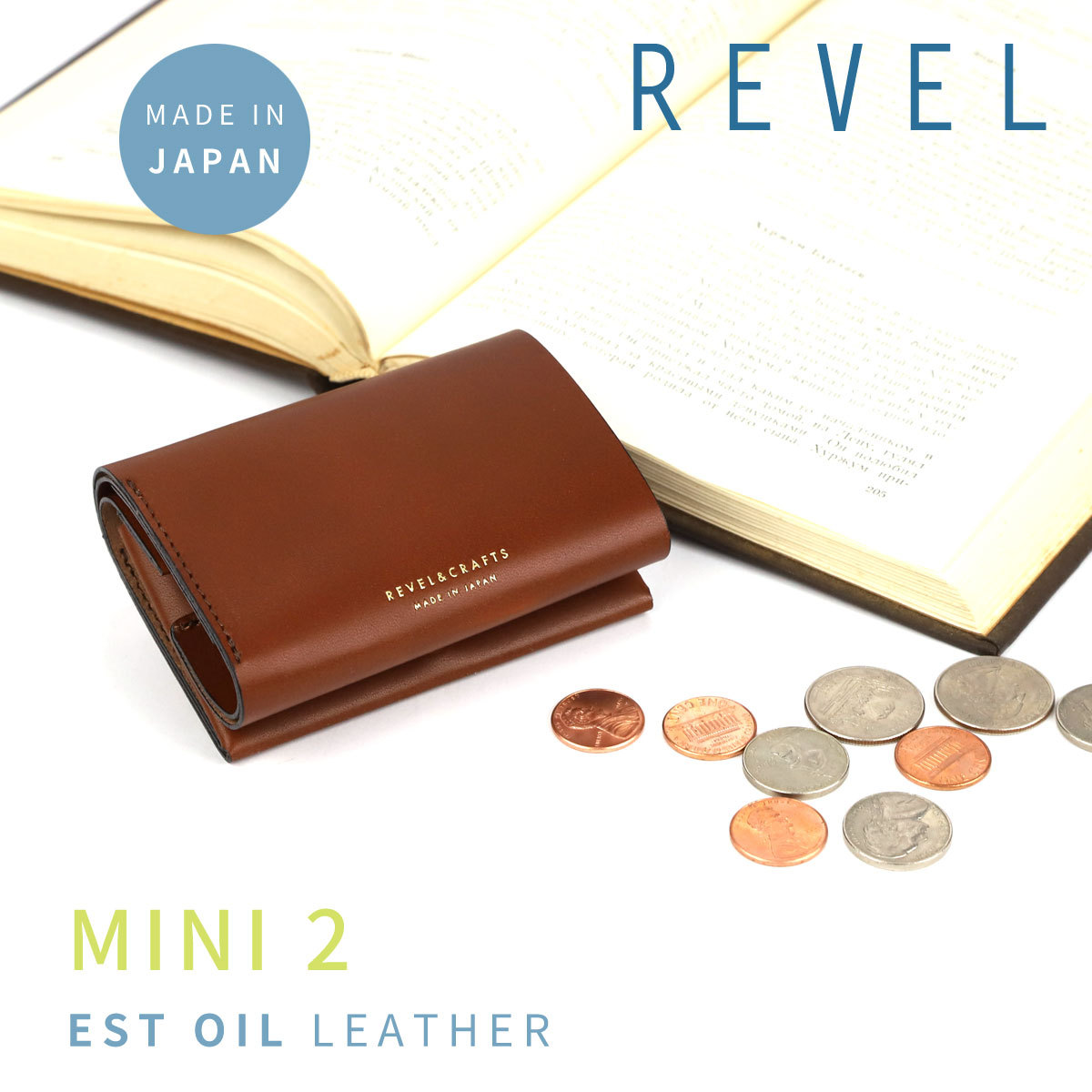 ミニ財布 メンズ 三つ折り ミニマルウォレット MINI2 REVEL レヴェル 本革 オイルレザー 日本製 R601 ハイテク｜osaifuyasan｜08