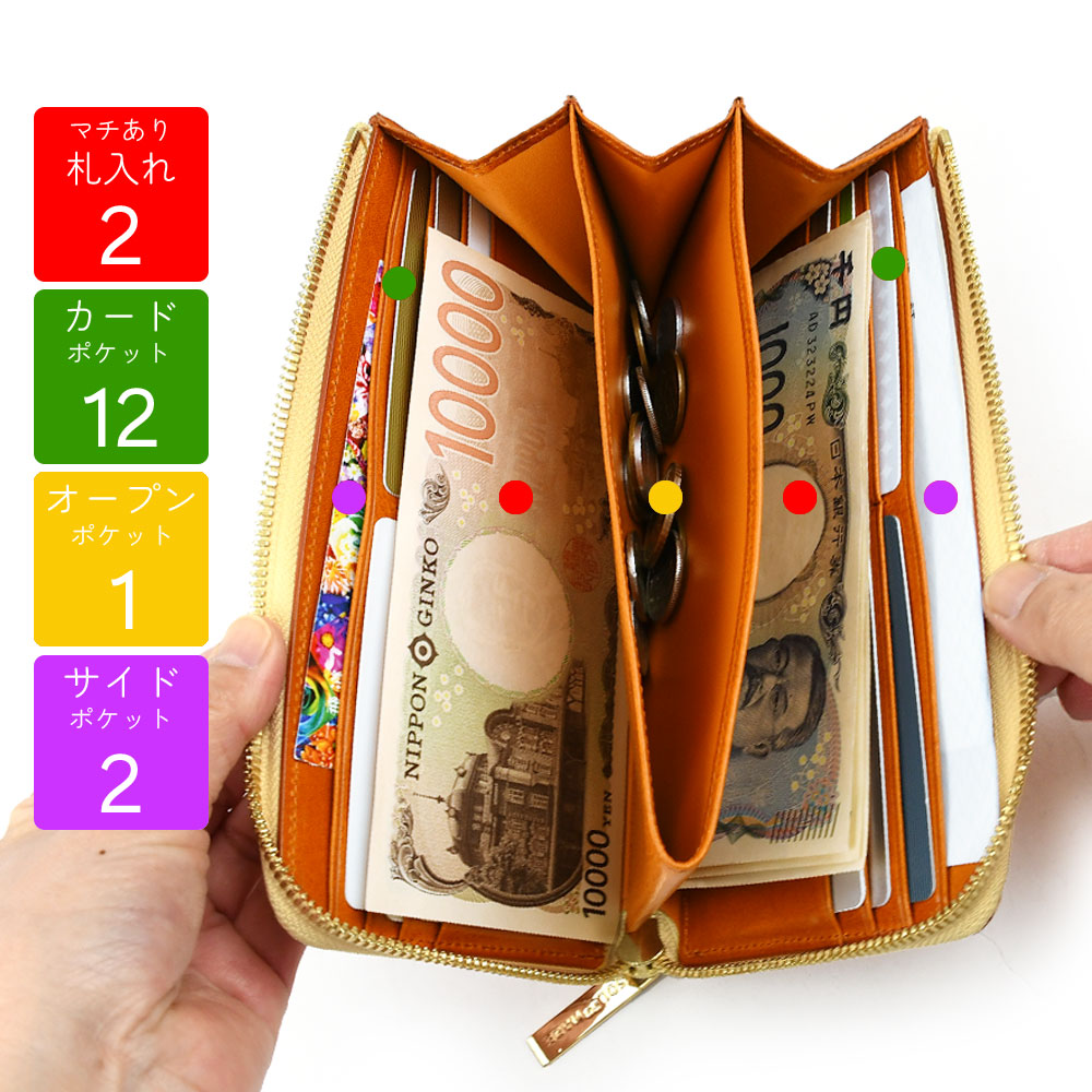 L字ファスナー長財布 大容量 l型 SOLSOMARE ソルソマーレ マチあり2室