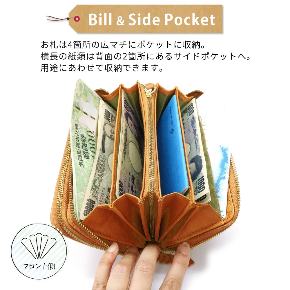 zucchero filato 長財布 レディース ダブルラウンドファスナー