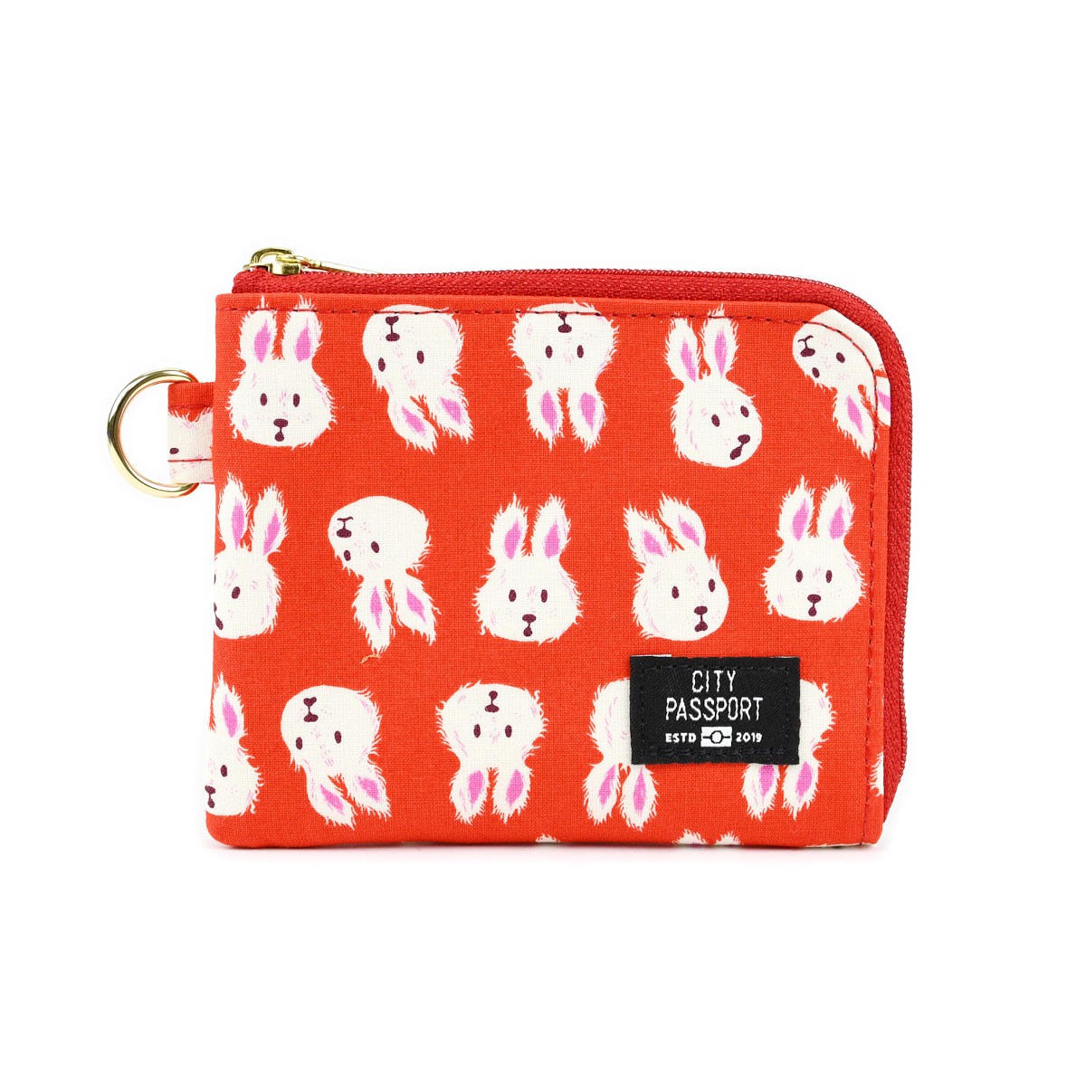 シティパスポート ミニ財布 L字ファスナー 極薄財布 パスケース付き 花