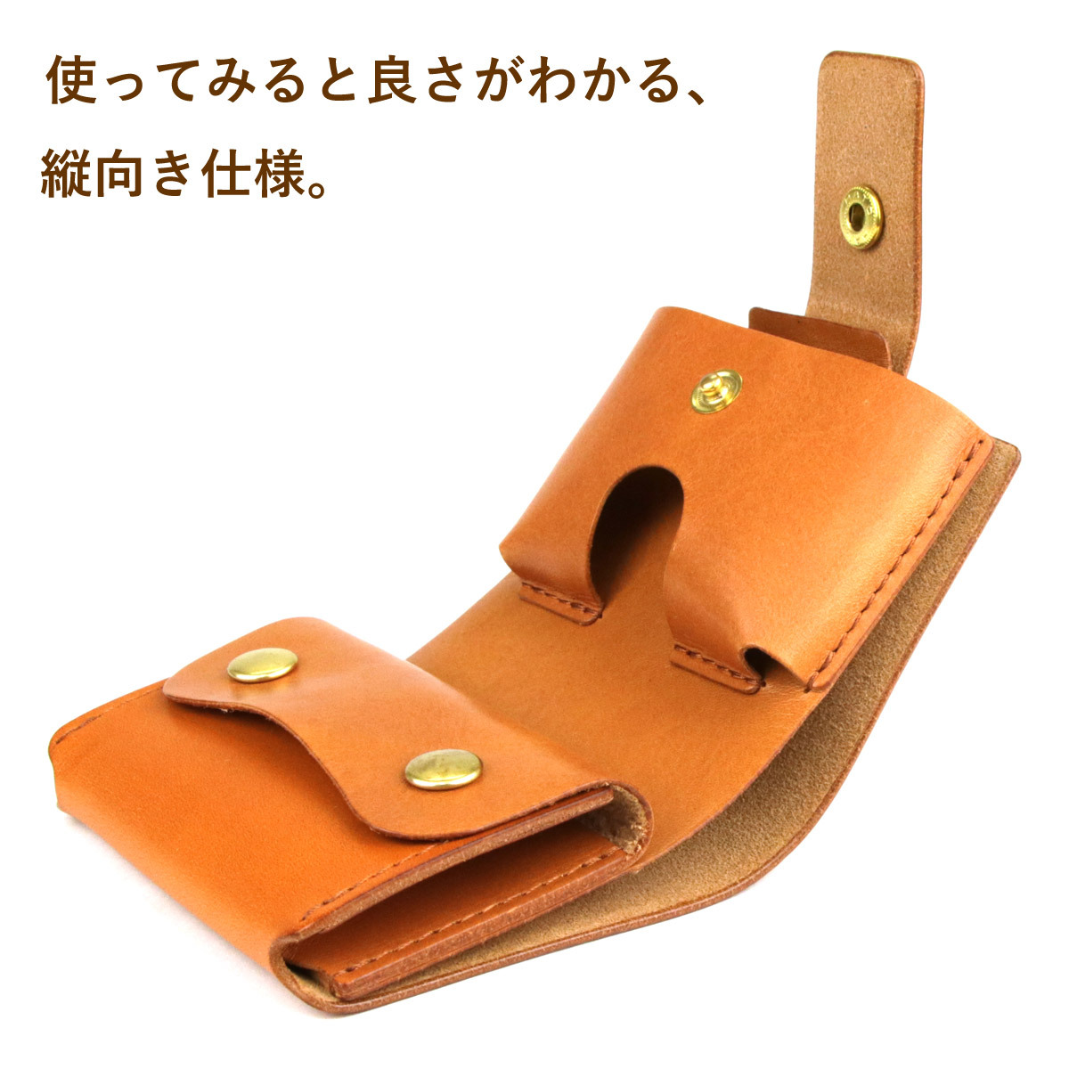ミニ財布 レディース 二つ折り日本製 ヌメ革 eureka leathercraft ユリカレザークラフト コンパクト カードまとめて｜osaifuyasan｜10
