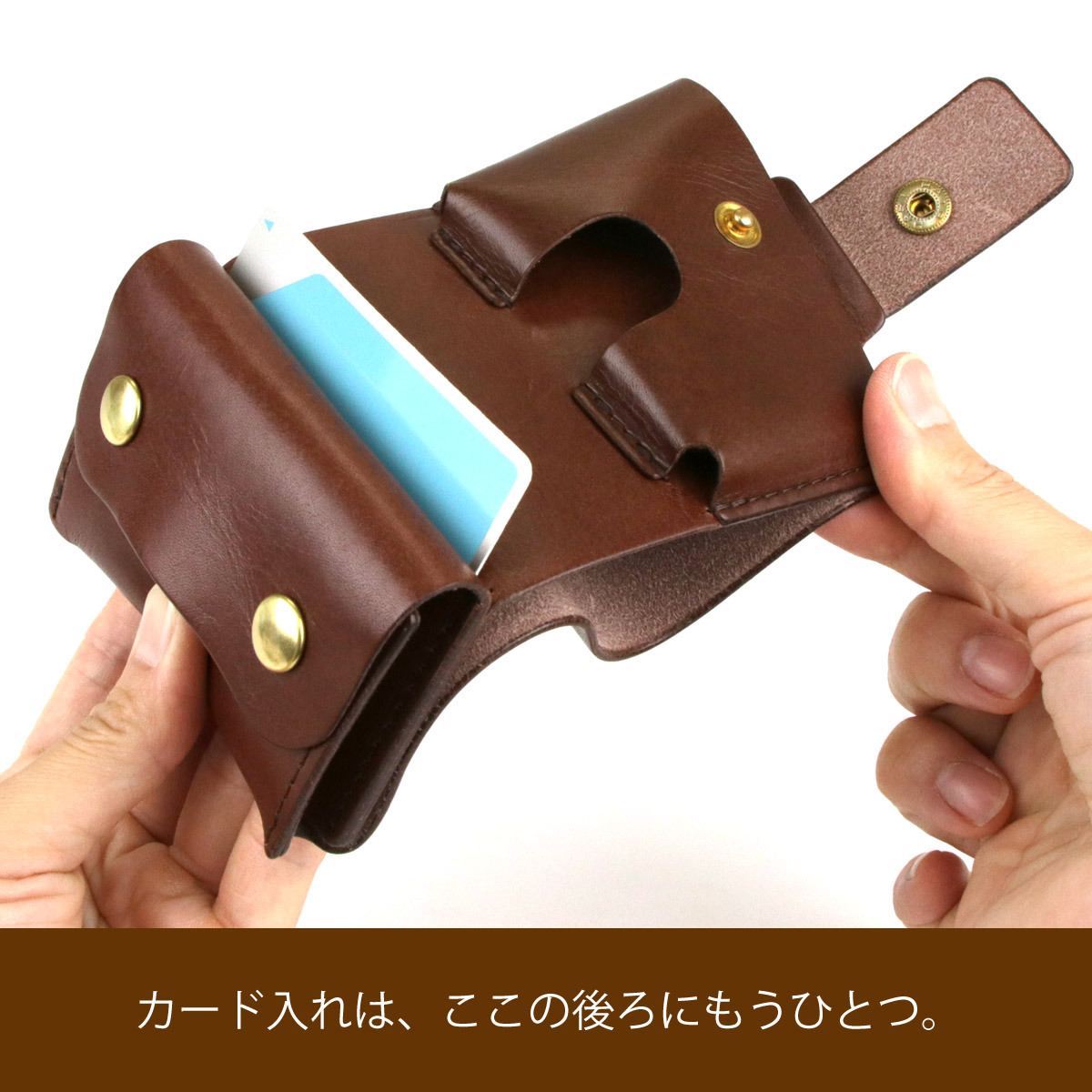 ミニ財布 レディース 二つ折り日本製 ヌメ革 eureka leathercraft ユリカレザークラフト コンパクト カードまとめて｜osaifuyasan｜14
