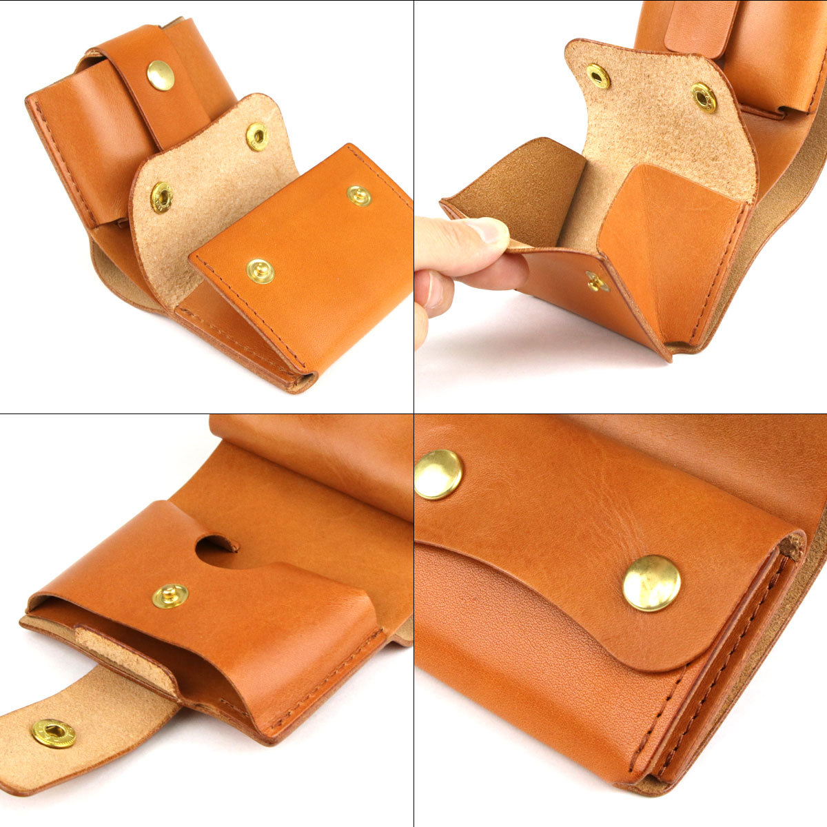 ミニ財布 レディース 二つ折り日本製 ヌメ革 eureka leathercraft 