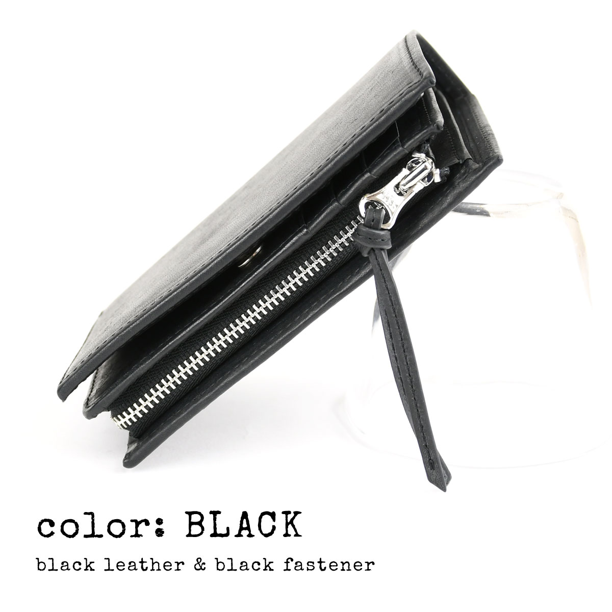 ★極美品　フォルメ　forme post 日本製 レザー 二つ折り財布 ブラック ☆極美品 フォルメ forme post 日本製 レザー 二つ折り財布 ブラック