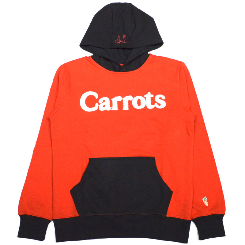 送料無料 キャロッツ Carrots WORDMARK HOODIE(レッド 赤 RED/BLACK 