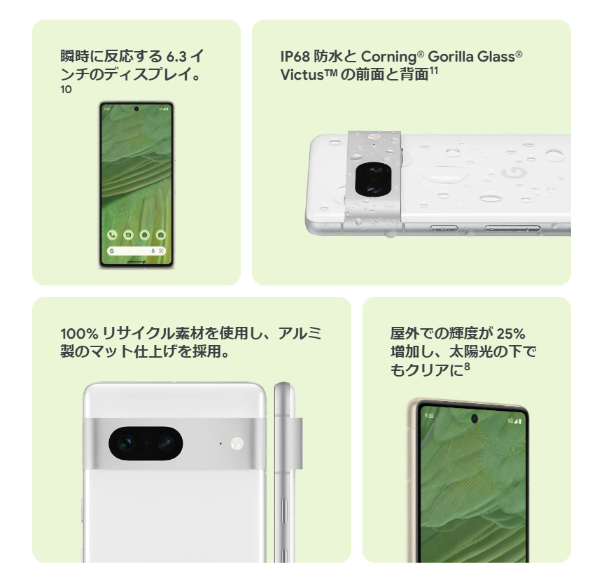 送料無料 当日発送 新品 Google Google Pixel 7 レモングラス 国内版