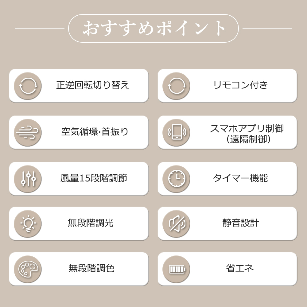 【Wi-Fi・Bluetoothアプリ操作】LEDシーリングファンライト シーリングファン ファン付きシーリングライト 扇風機調光調色 ファン付き照明 天井照明 空気循環_3