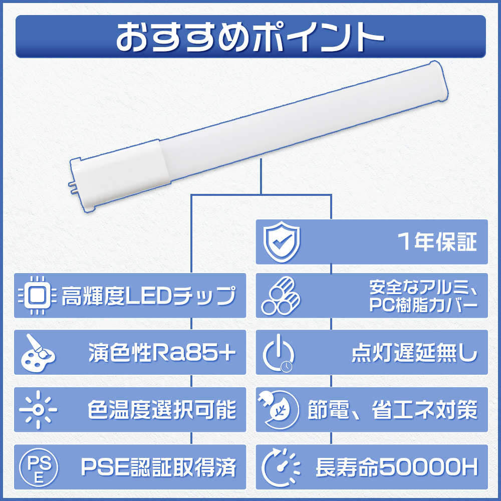 【4本セット】FHP105EL FHP105ED FHP105EW FHP105EN FHP105W形 FHP105 ツイン1 LEDコンパクト蛍光灯 FHP105形 ツイン蛍光灯 ledに交換 GY10q 配線工事必要の画像