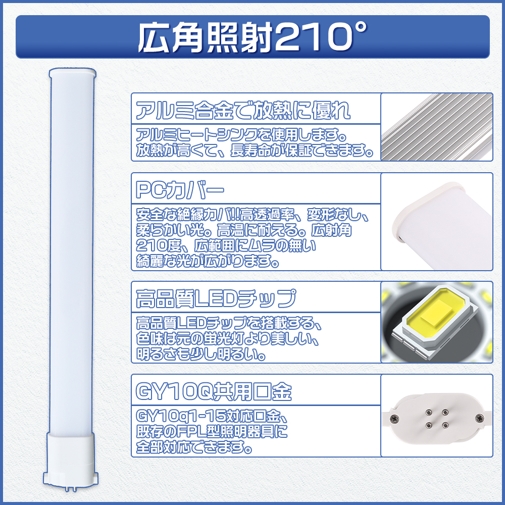 【8本セット】LEDコンパクト蛍光灯 FPR96 LEDランプ LED蛍光灯 FPR96EX-L FPR96EX-W FPR96EX-N FPR96EX-D LED 40W FPR96W コンパクト形蛍光灯 配線工事必要_7
