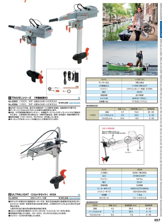 電動船外機 トルキード トラベルシリーズ 1103CL 3HP 予備検査付