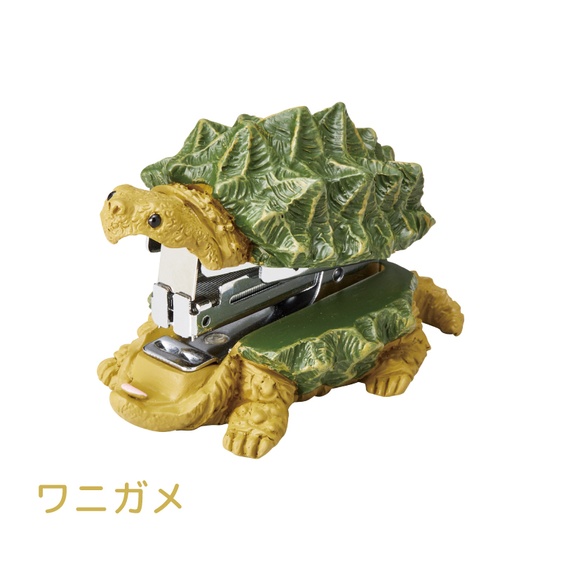 ステープラー 川辺のいきもの ワニ ピラニア/ワニガメ ホチキス 文房具