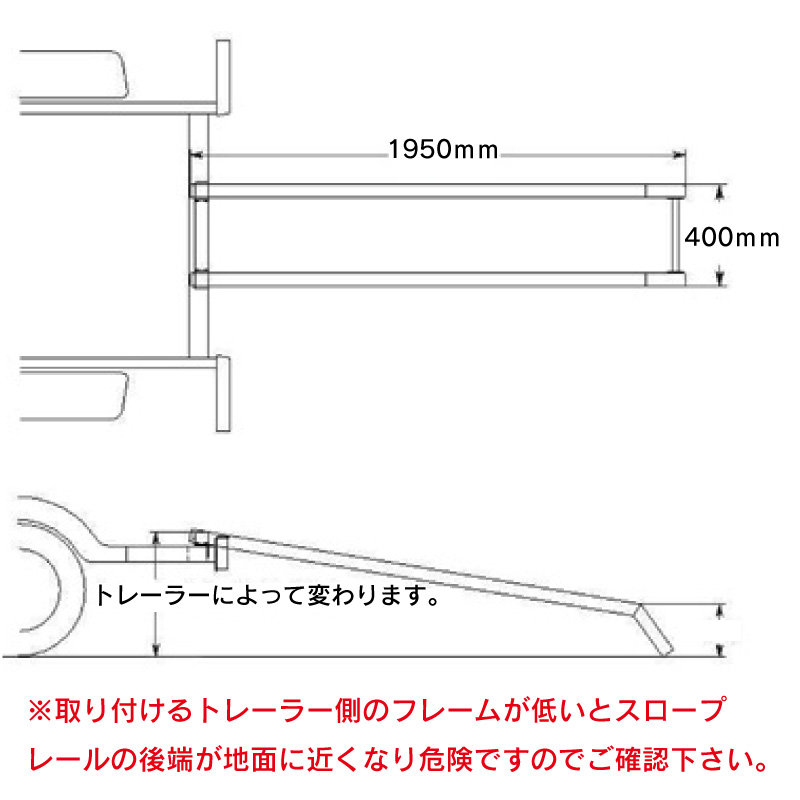 ファクトリーゼロ スロープレール 幅350 トレーラー用 J-2000