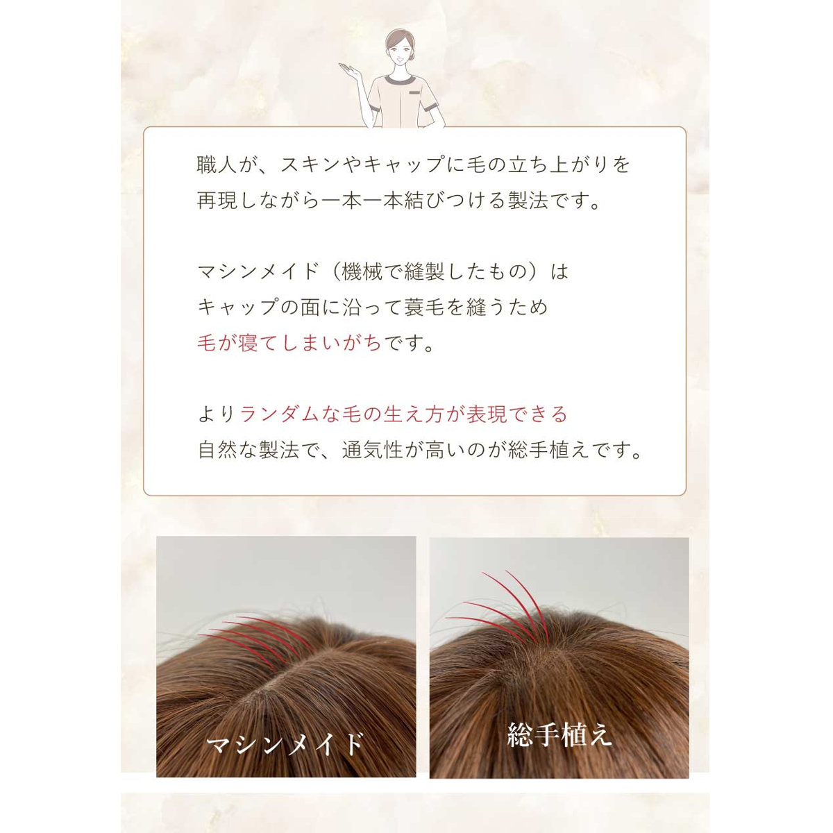 バレないウィッグ]プリシラ BEAUTE 総手植えオールウィッグ