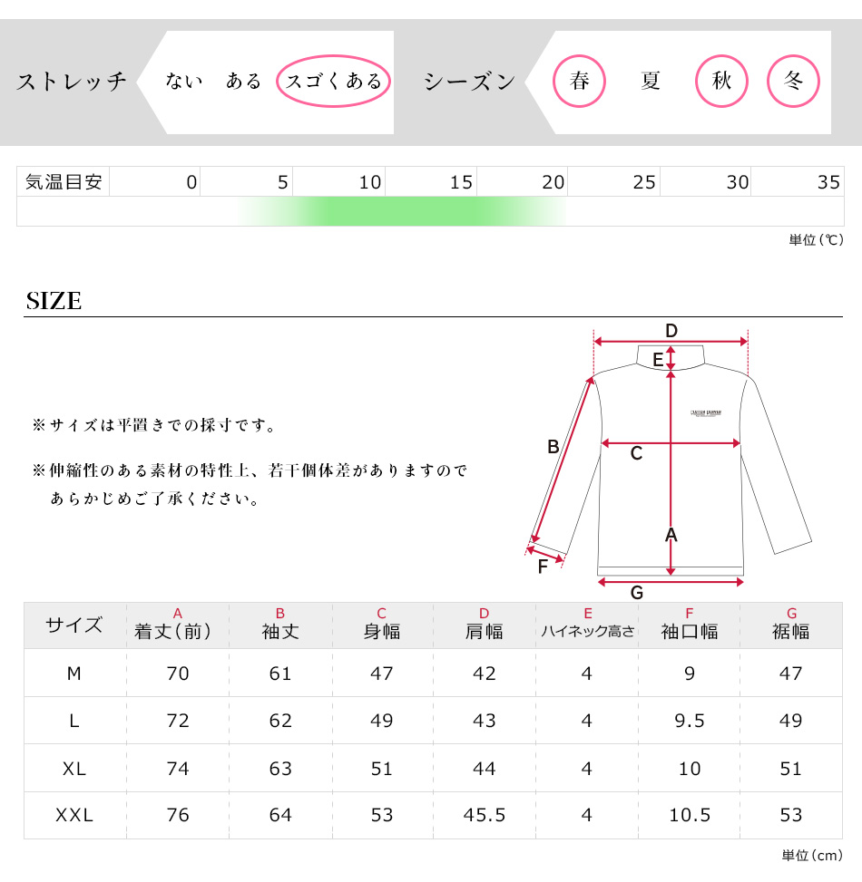 ストレッチ気温サイズ