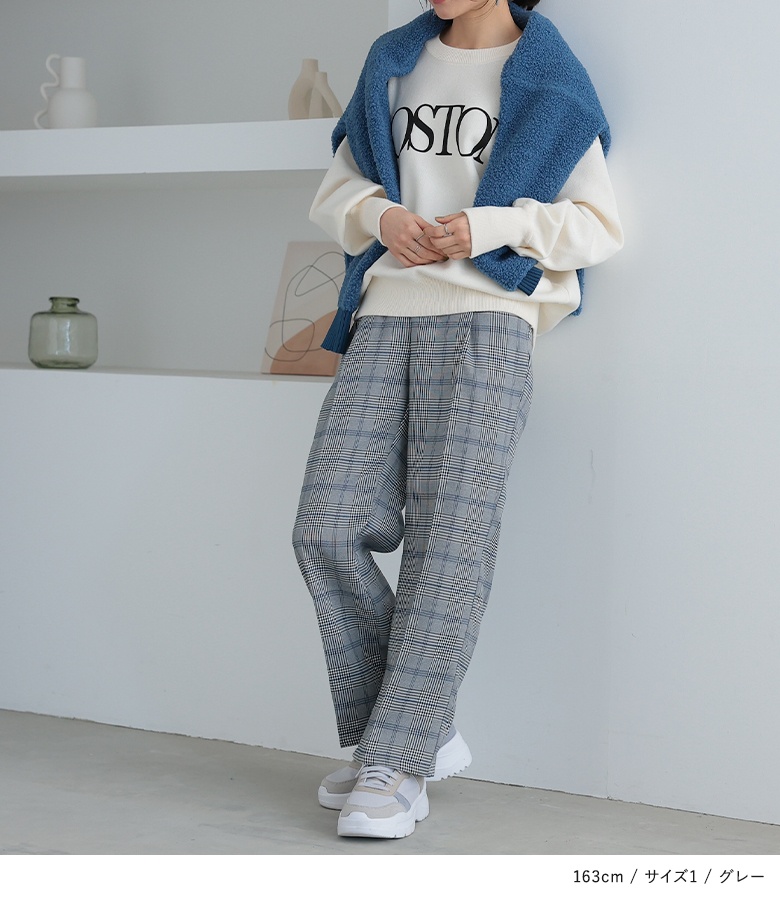 osharewalker ストレートパンツ レディース ボトムス チェック柄