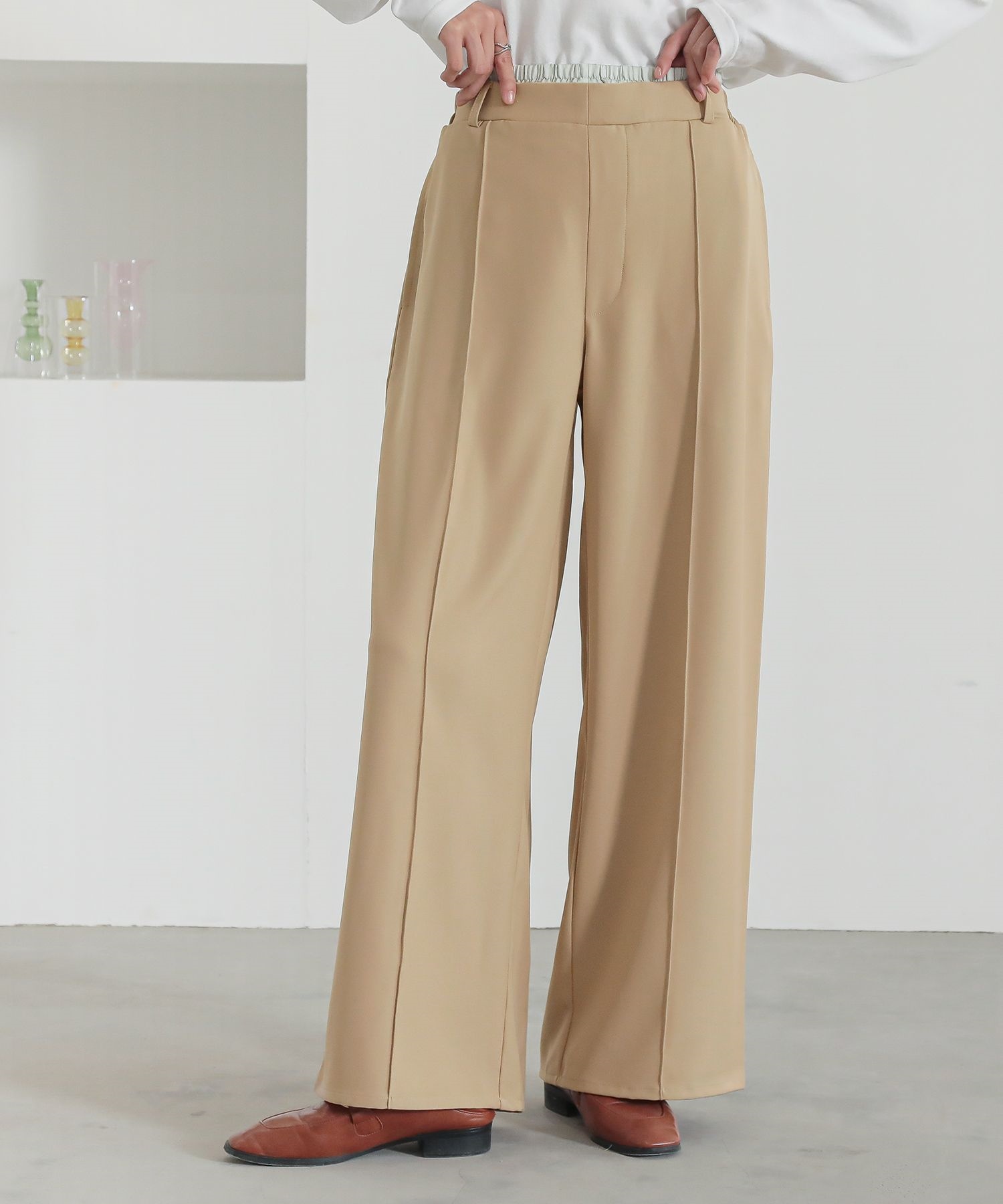 osharewalker ワイドパンツ レディース ボトムス ロング丈