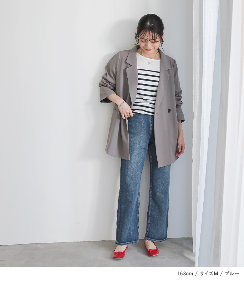【AUBREY】デニムVネックロンパース - FREE / ブルー 新品】 AUBREY デニムVネックロンパース/ブルー