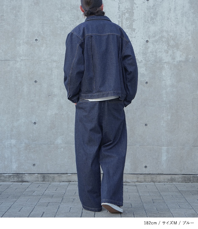 メンズ デニムパンツ デニムワイドパンツ ウエストゴム a0960 ラグスタイル LUXSTYLE ワイドデニムパンツ/デニムパンツ メンズ