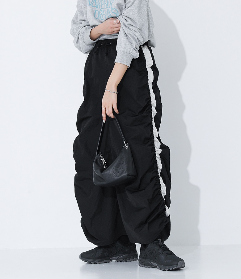osharewalker スカート レディース ボトムス ロング丈 黒 白 春