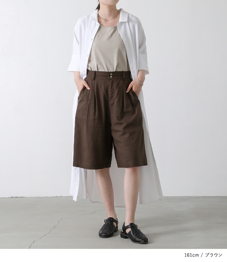 【ハチヤーズ】未使用級 ハーフパンツ ブラウン Lサイズ レディース osharewalker（オシャレウォーカー） ハーフパンツ レディース